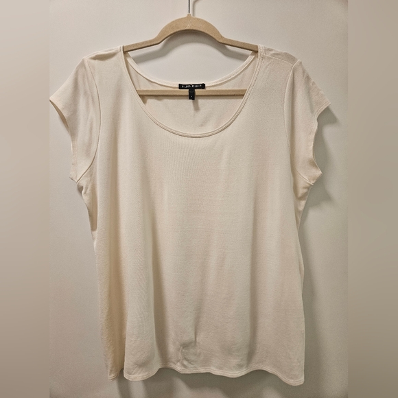 Eileen Fisher Tops - Eileen Fisher 100% Silk Tee Cream